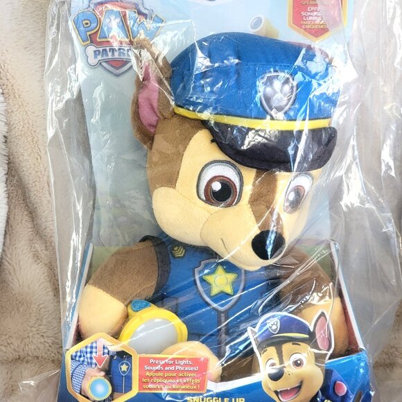 Paw Patrol Snuggle Up Chase Plush Light Up Talking Toy 10+ Sounds NWT - Picture 4 of 10